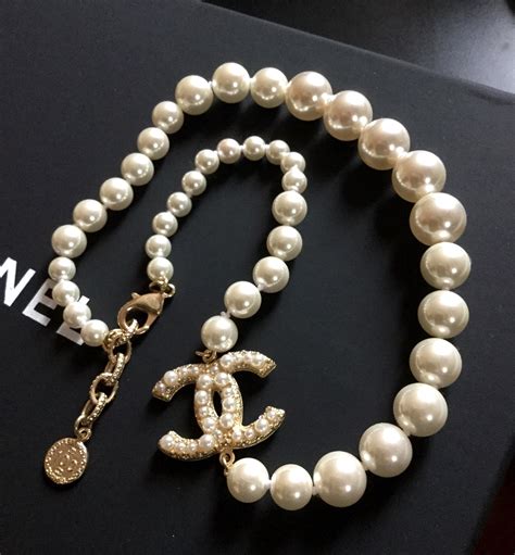 chanel choker pearl|authentic chanel pearl necklace.